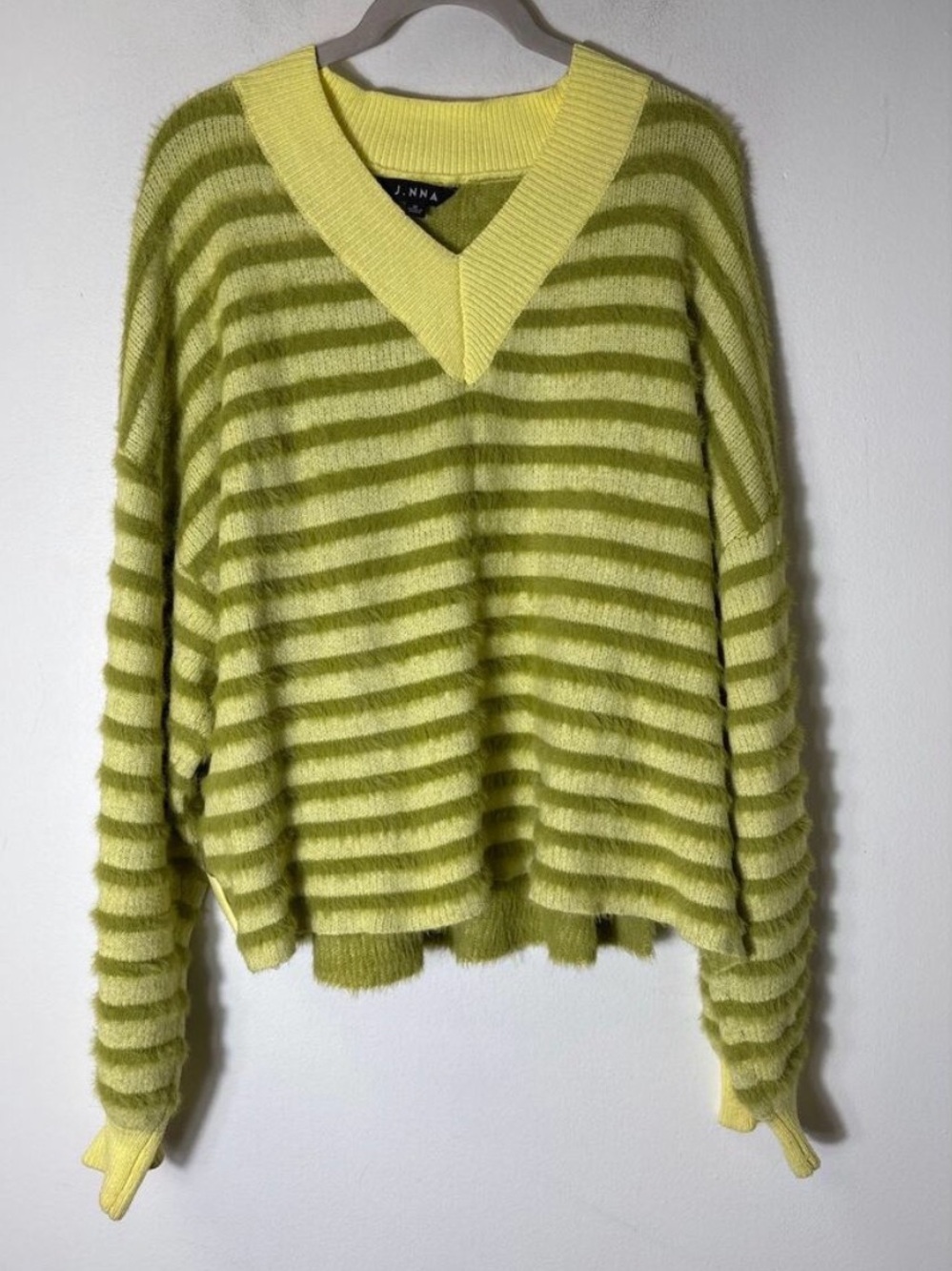 J.nna luxury slouchy oversized preppy sweater stripe varsity - Picture 3 of 3